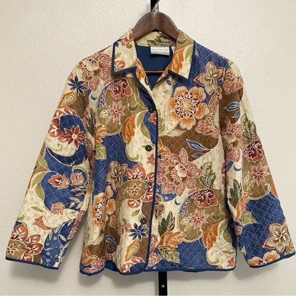 Quilted Floral Cottagecore Jacket‎ 10P All Over Print Whimsical Grandmacore Twee